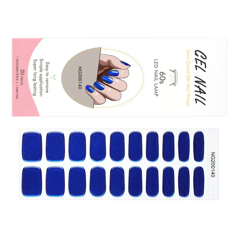Bulk Nail Wraps Gel Nail Strips Aurora Nails, Aurora Klein Blue HUIZI