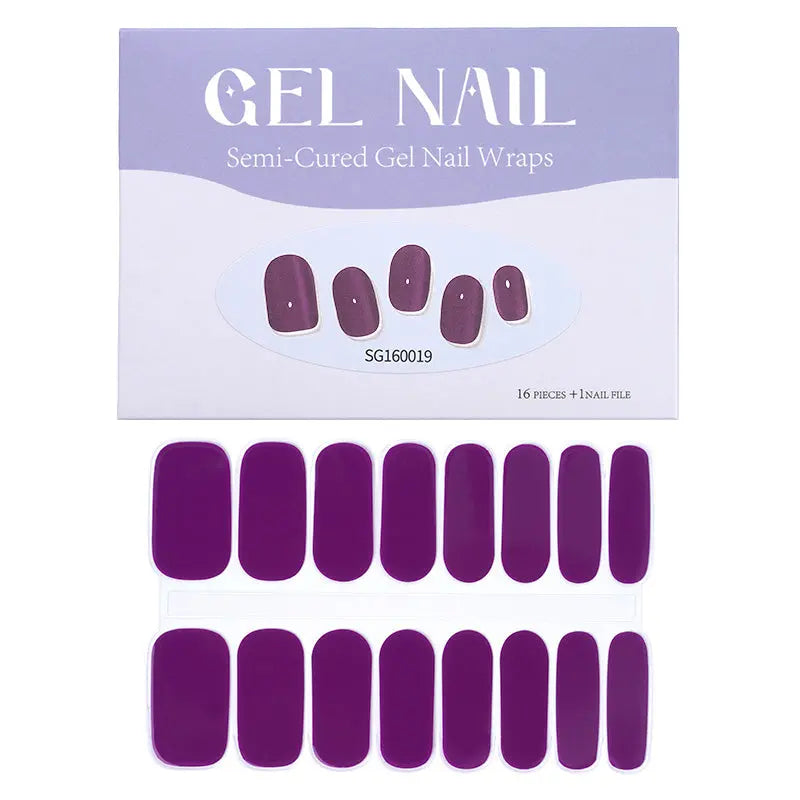 Bulk Nail Wraps Gel Nail Wraps Semi Cured Gel Nail Strips, Byzantium Color HUIZI