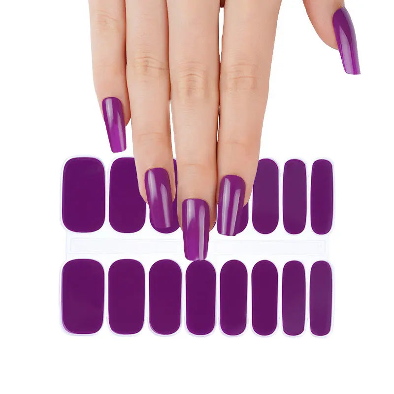 Bulk Nail Wraps Gel Nail Wraps Semi Cured Gel Nail Strips, Byzantium Color HUIZI