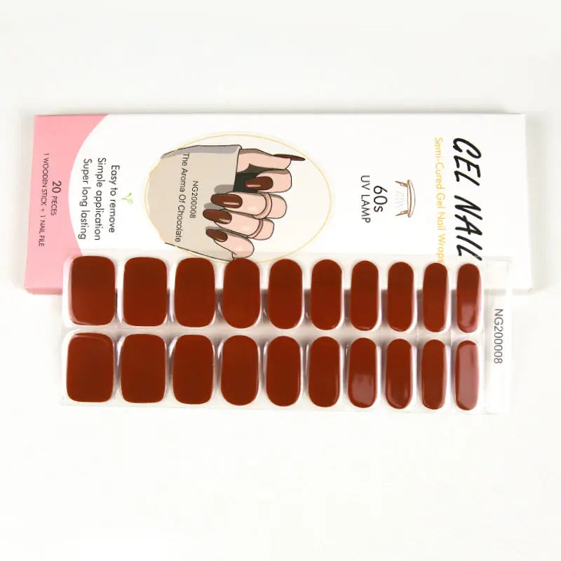 Bulk Nail Wraps Semi Cured Gel Nail Wraps Solid Color Nails, Solid Red HUIZI