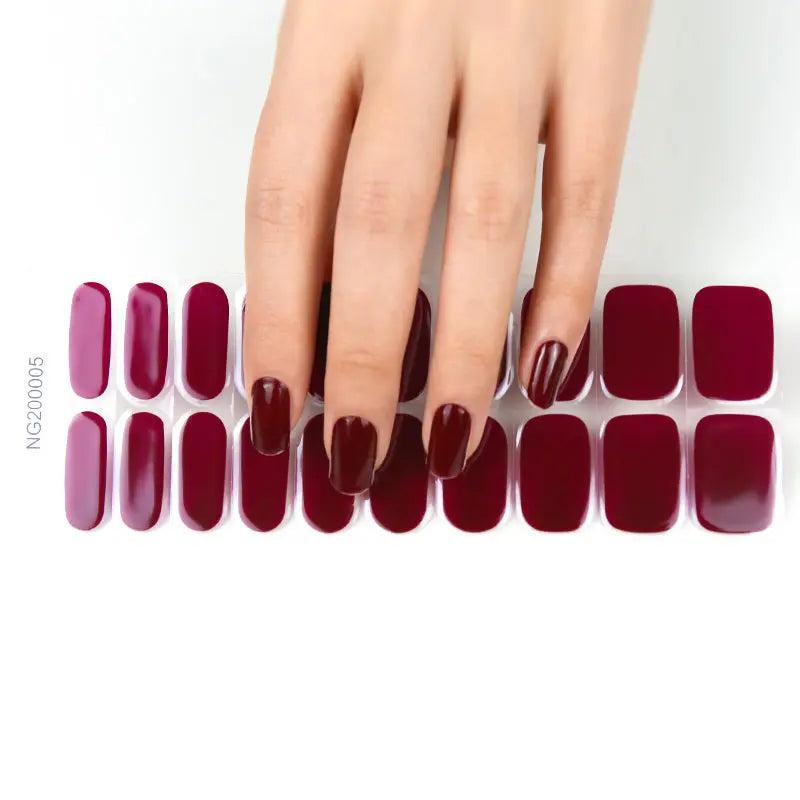 Bulk Nail Wraps Semi Cured Gel Nail Wraps Solid Color Nails, Solid, Charm Red HUIZI