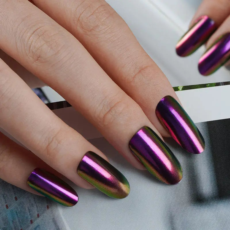 Bulk Nail Wraps Semi Cured Nail Strips Aurora Nails, Aurora Violet Purple HUIZI