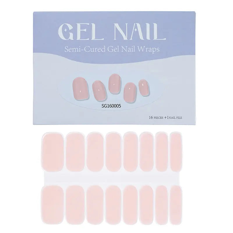 Bulk Semi Cured Gel Nails Custom Nail Wraps, Cherry Blossom Pink HUIZI
