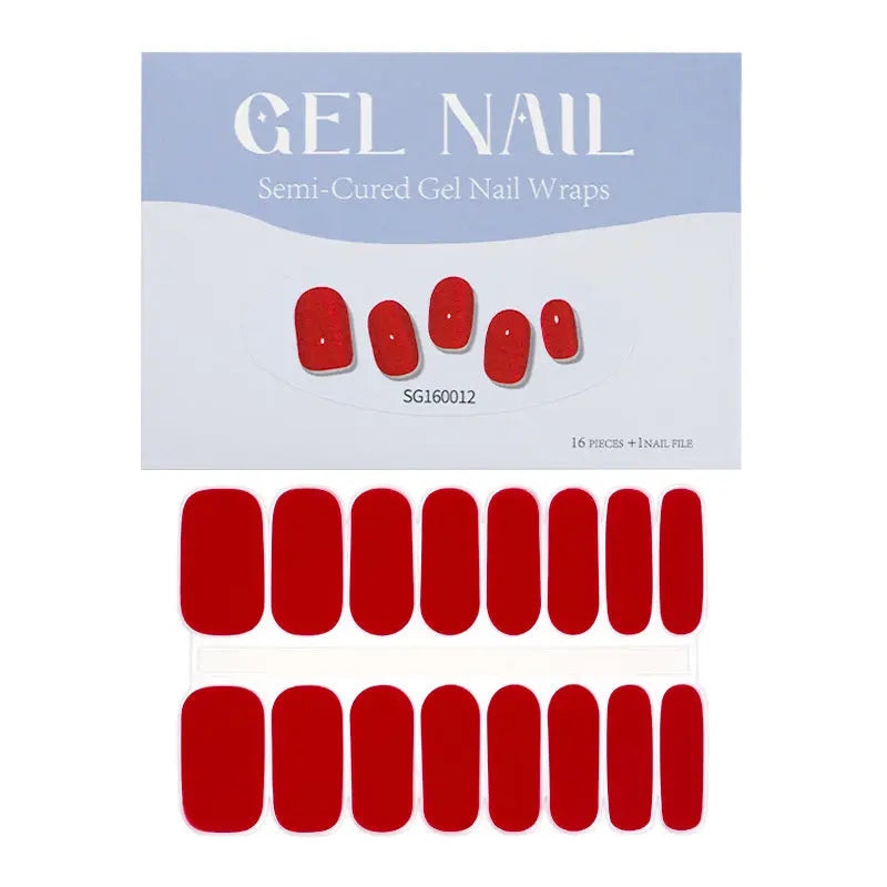 Bulk Semi Cured Gel Nails Private Label Nail Stickers, Firebrick HUIZI