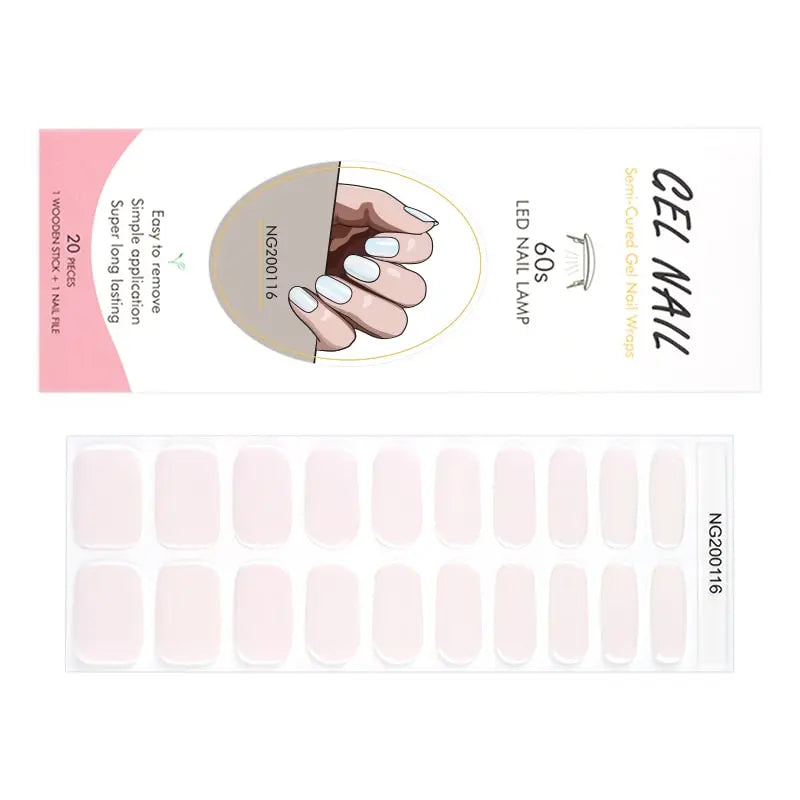 Custom Gel Nail Wraps Bulk Nail Wraps Aurora Nails, Light Pink HUIZI