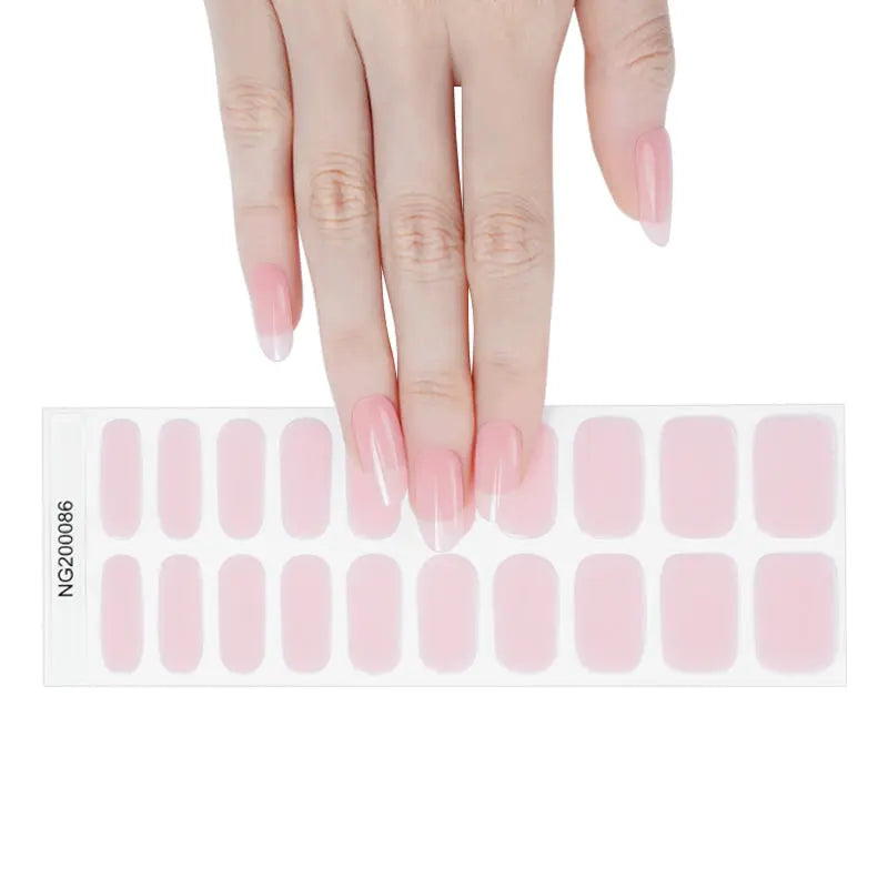 Custom Gel Nail Wraps Bulk Nail Wraps, Pale Pink Gel Fluorescenti HUIZI