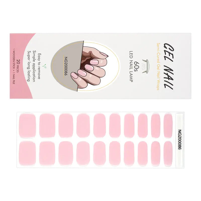 Custom Gel Nail Wraps Bulk Nail Wraps, Pale Pink Gel Fluorescenti HUIZI