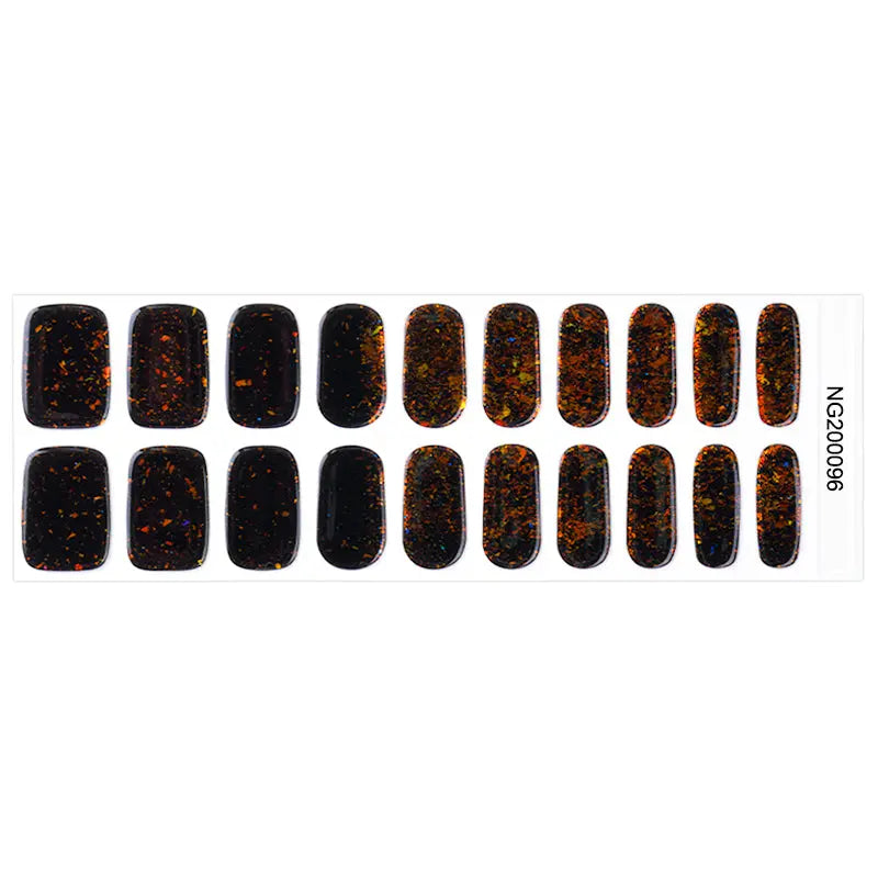 Custom Gel Nail Wraps Private Label Brocade Nails, Amber Charm HUIZI