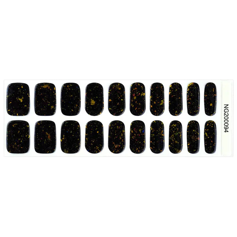 Custom Gel Nail Wraps Private Label Brocade Nails, Green Charm HUIZI