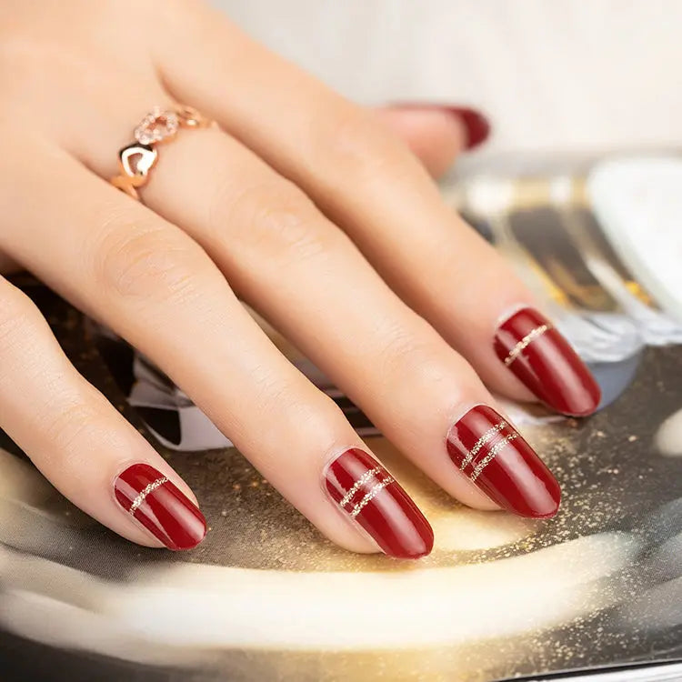 Bold Wine‑Red Nail Art