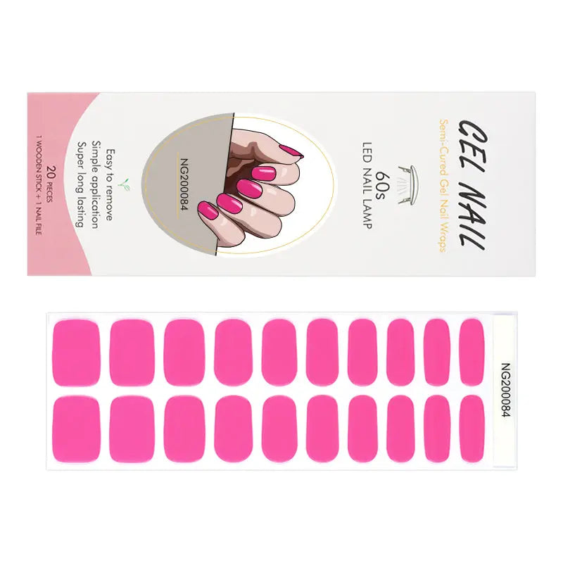 Custom Nail Wraps Bulk Gel Nail Wraps, Fluorescent Pink Nails HUIZI