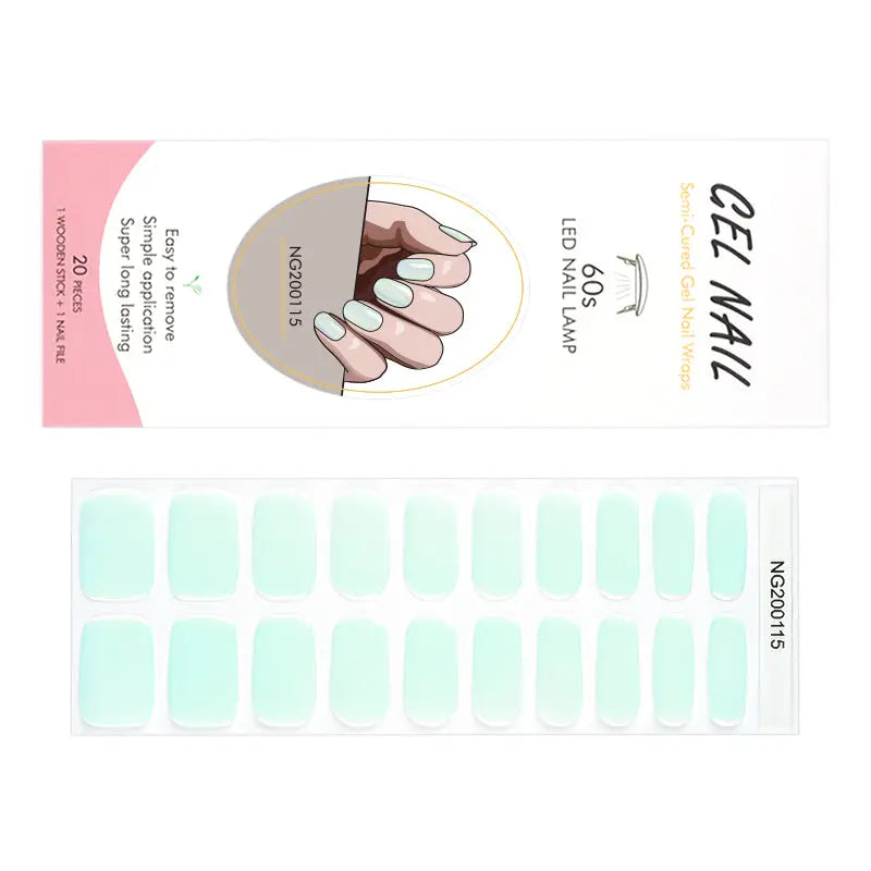 Custom Nail Wraps Bulk Nail Wraps Aurora Nails, Light Mint HUIZI