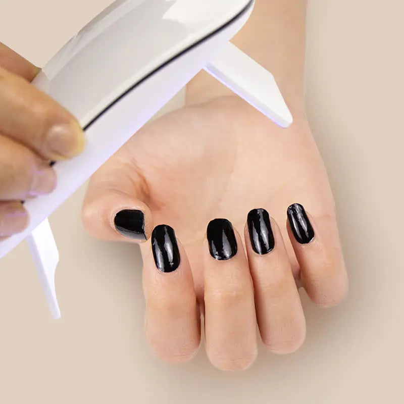 Custom Nail Wraps Gel Nail Wraps Solid Color Nails, Solid Night Black HUIZI
