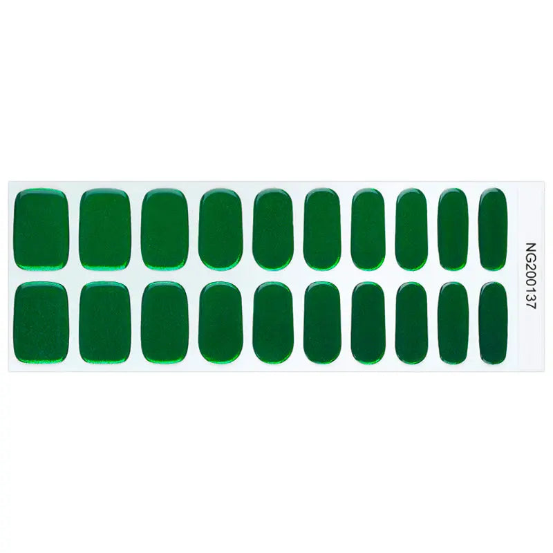 Custom Nail Wraps Semi Cured Gel Nails Aurora Nails, Aurora Emerald Green HUIZI