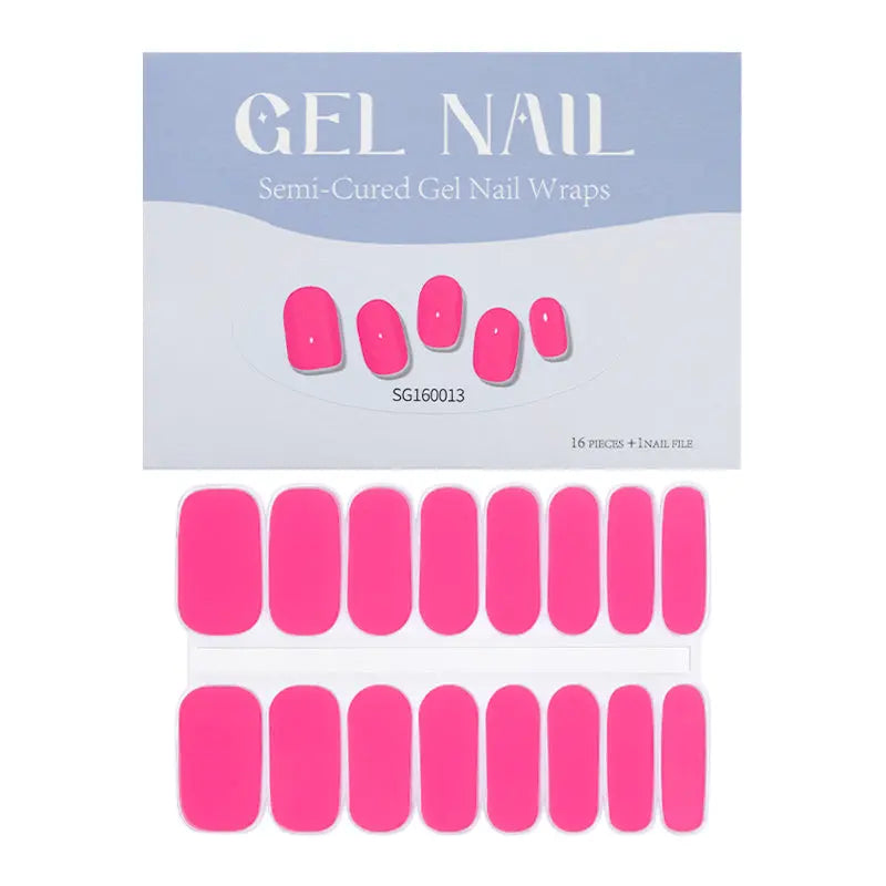 Custom Nail Wraps Wholesale Fluorescent Nails, French Fuchsia HUIZI