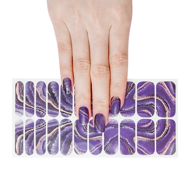 Custom Nail Stickers Wholesale Pearl Nail Strips, Lavender Sea HUIZI