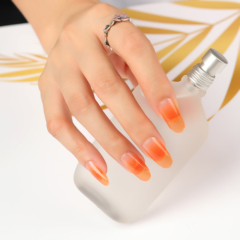 Wholesale Glitter Nails Fall Nail Colors, Transparent Orange HUIZI