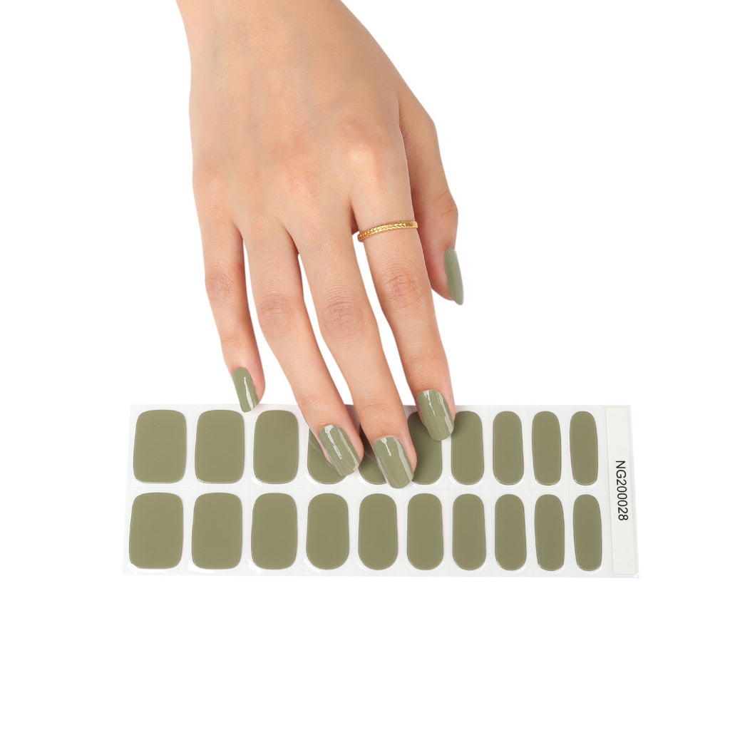 Custom Nail Wraps Gel Nail Wraps Solid Color Nails, Solid Grass Green HUIZI