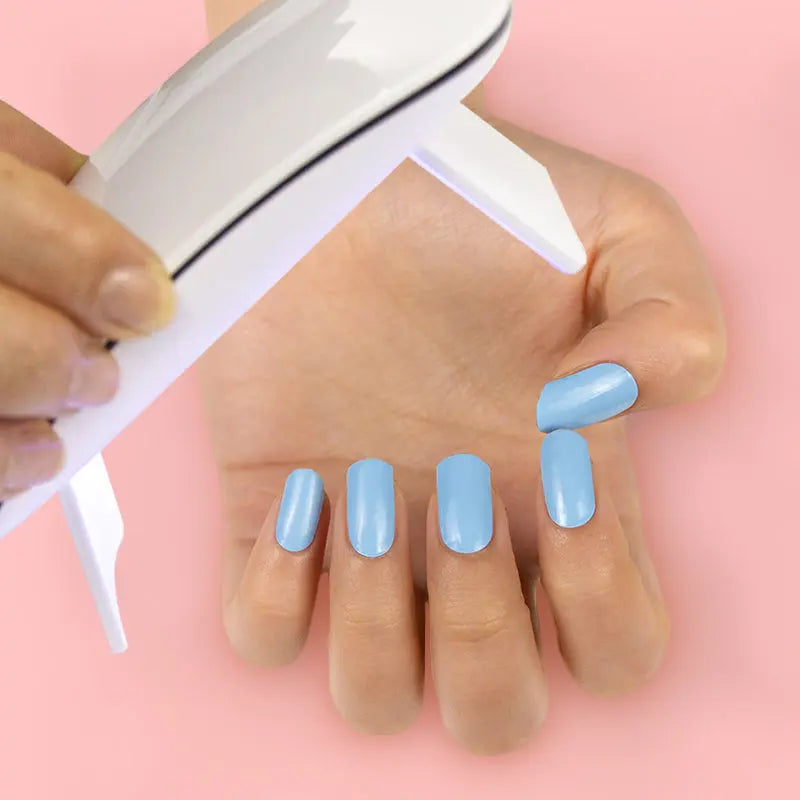 Nail Stickers Bulk Semi Cured Gel Nail Wraps Solid Color Nails, Solid, Sky Blue HUIZI