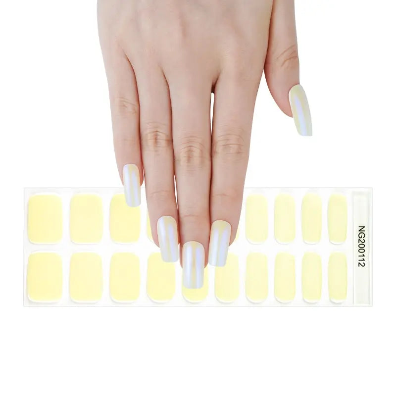 Nail Wrap Wholesale Aurora Nails Design, Light Yellow HUIZI