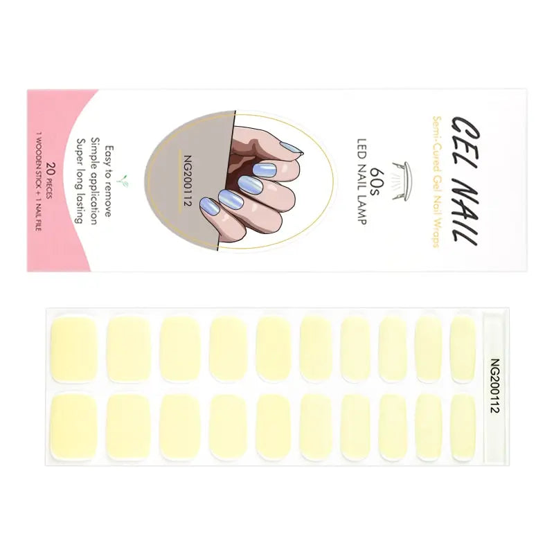 Nail Wrap Wholesale Aurora Nails Design, Light Yellow HUIZI