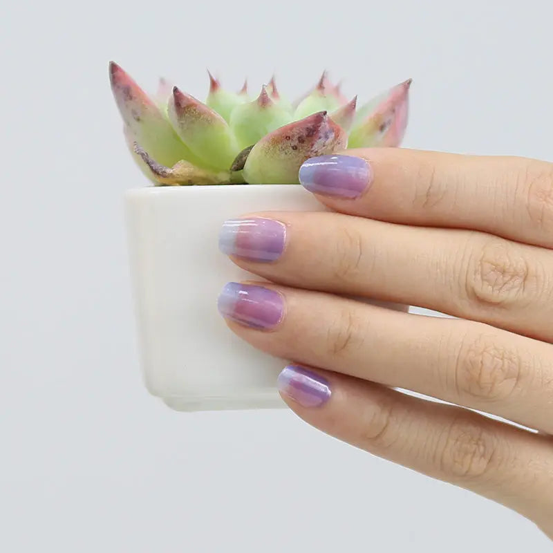 Nail Wraps Wholesale Art Design Nails, Misty Pink Blue HUIZI
