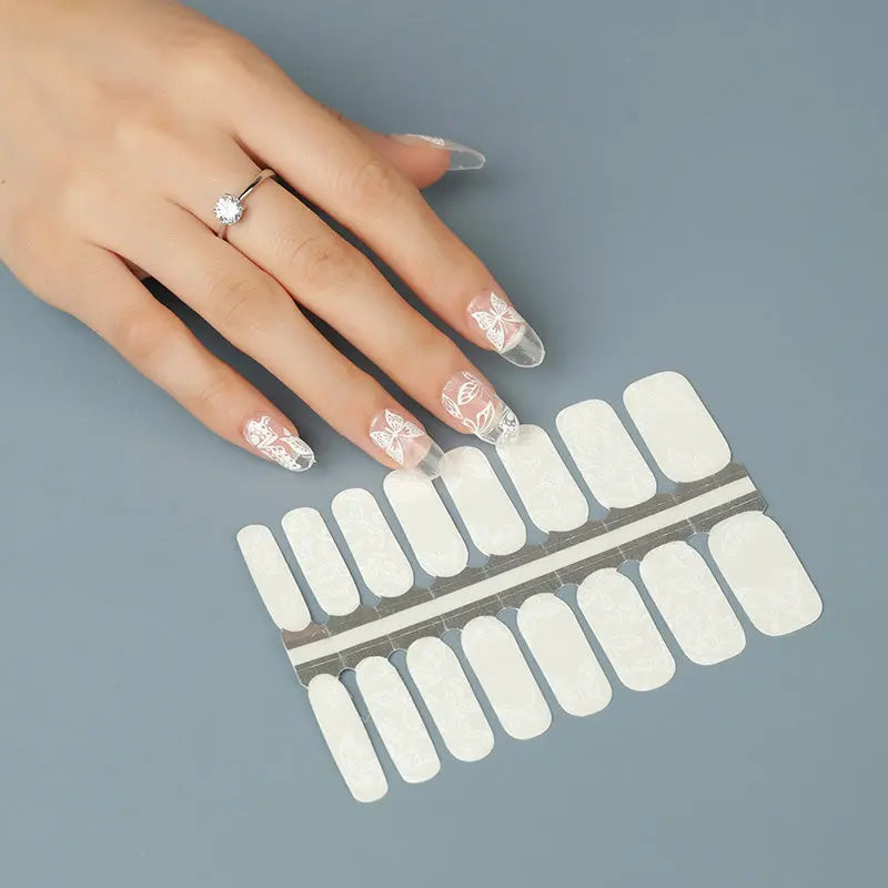 Nail Wraps Wholesale Clear Wedding Nails, Clear Butterfly HUIZI