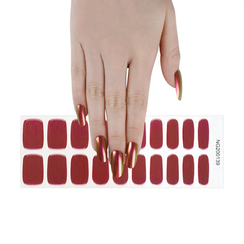 Nail Wraps Wholesale Semi Cured Nail Strips Aurora Nails, Aurora Corn Poppy HUIZI