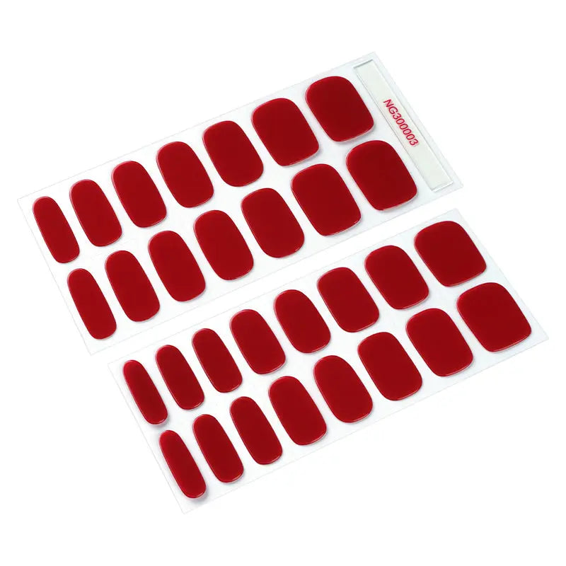 OEM Gel Nail Strips Custom Nail Wraps  ODM Red Gel Nails - HUIZI Nail Sticker Manufacturer HUIZI