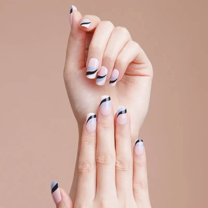 Wholesale Gel Nail Wraps Custom Almond Nails, Collision Color HUIZI