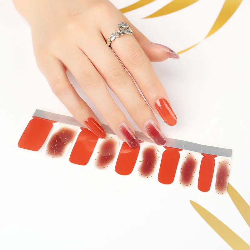 Wholesale Glitter Nails Fall Nails Colors, Red Creative HUIZI