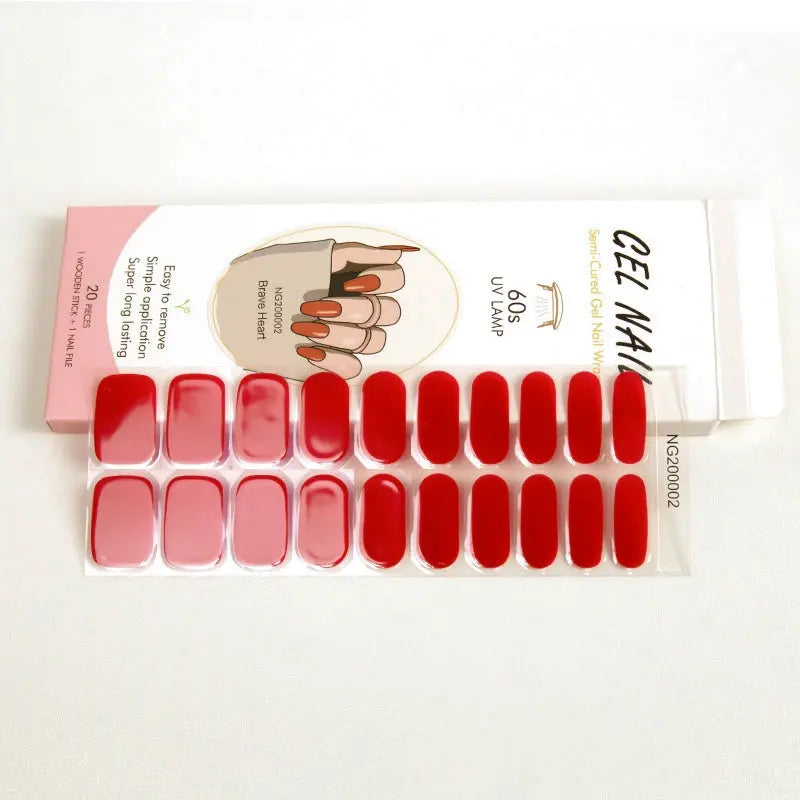 Wholesale Nail Wraps Gel Nail Wraps Solid Color Nails, Solid Cherry Red HUIZI