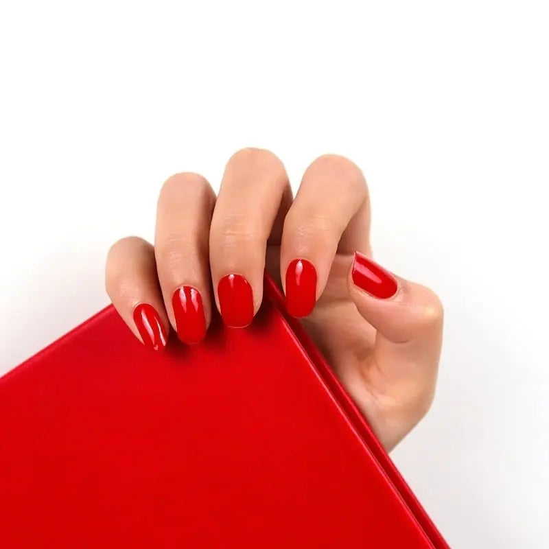 Wholesale Nail Wraps Gel Nail Wraps Solid Color Nails, Solid Cherry Red HUIZI