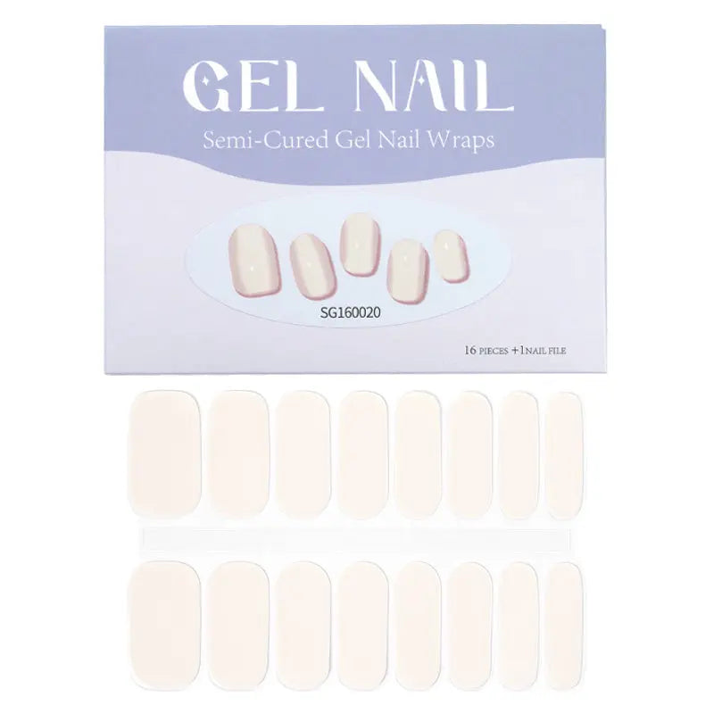 Wholesale Nail Wraps Semi Cured Gel Nail Strips Custom Nail Wraps, Floralwhite HUIZI