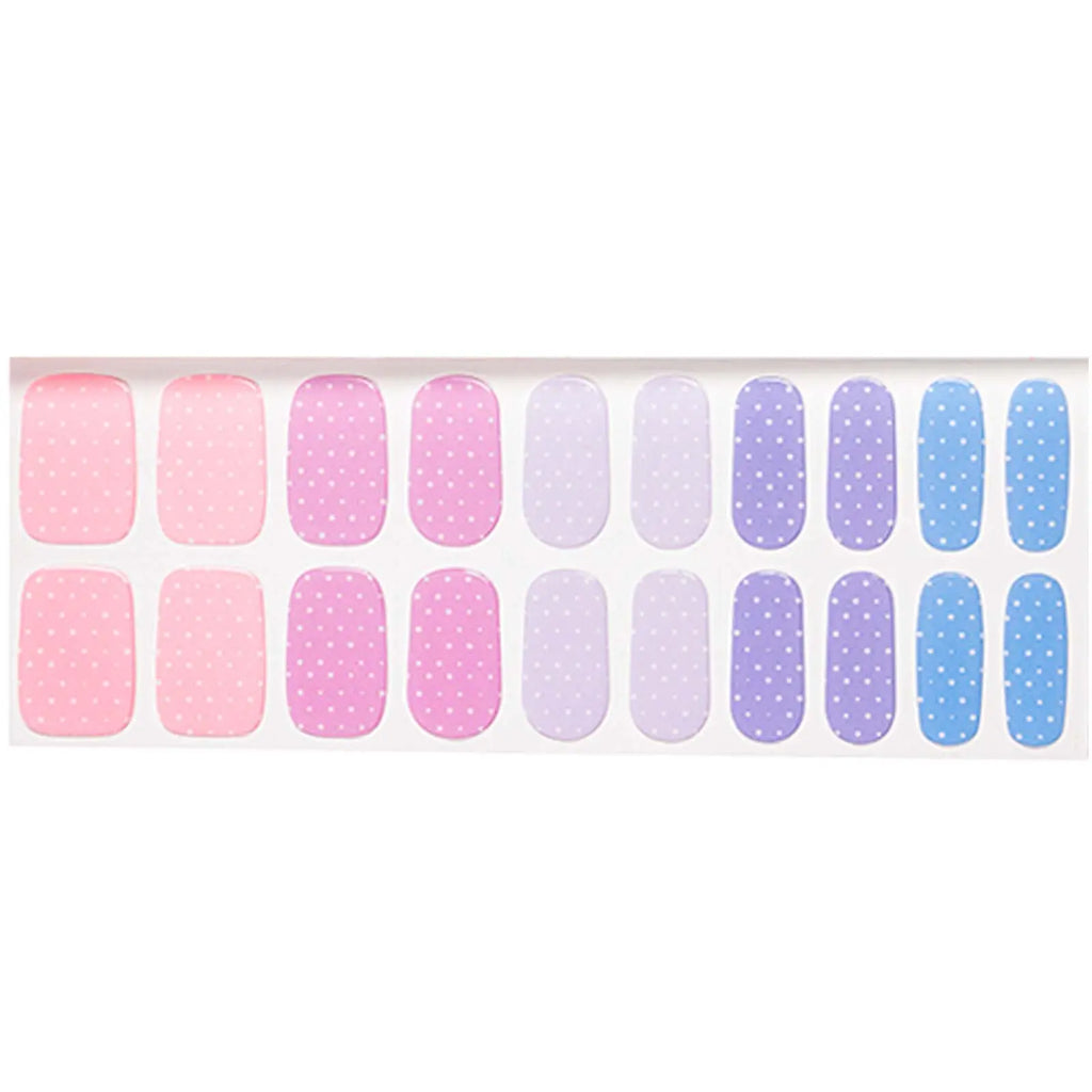 Wholesale Semi Cured Gel Nails Custom Nail Designs Supplier, Multicolor Mini Polka Dots HUIZI