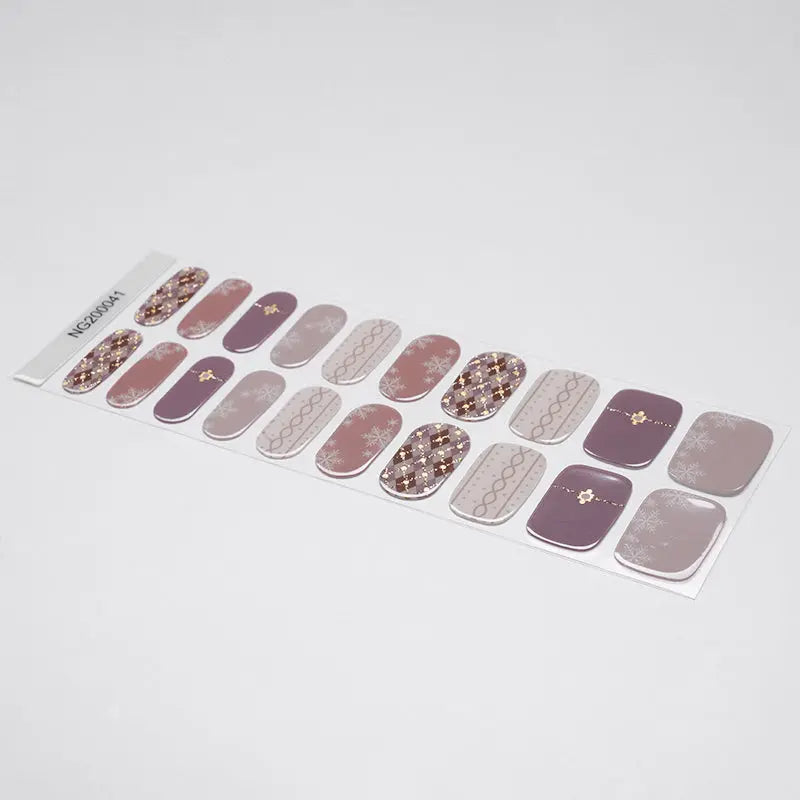 Wholesale Semi Cured Gel Nails, Custom Design Nail Wraps, Violet Hot Stamping 105-HUIZI-HUIZI Nails manufacturer