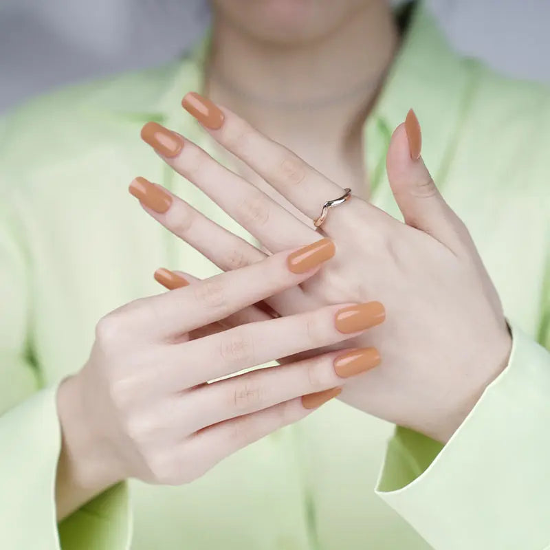 Wholesale & Custom Solid Color Nails Fall Nail Ideas, Orange HUIZI