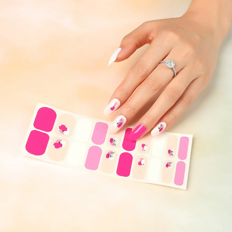 Designer Nail Stickers Wholesale Custom Nail Stickers, Warm Pink HUIZI