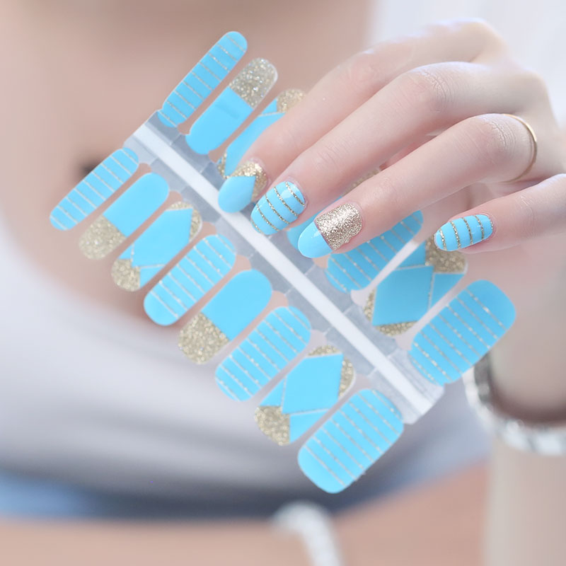 Spring Nails. Sky Blue with Silver Glitter. | Sky blue nails, Blue nails,  Nails