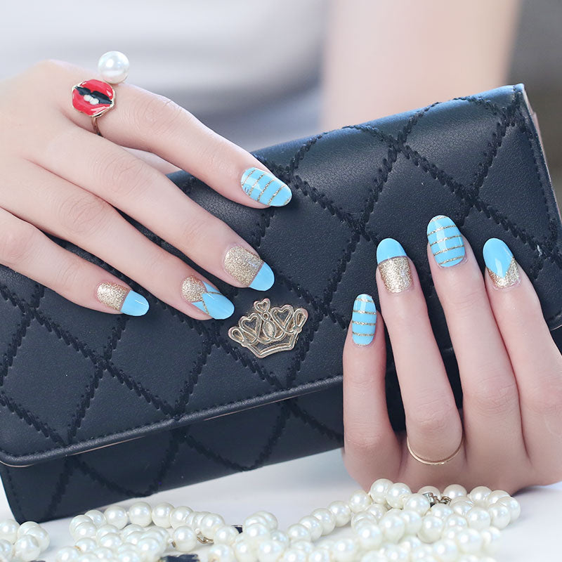 Blue Nails | Sky blue nails, August nails, Blue nails