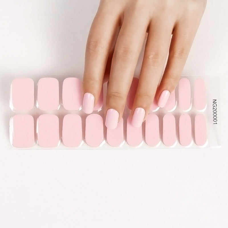 Wholesale Nail Wraps Semi Cured Gel Nails Solid Color Nails, Elegant Pink HUIZI