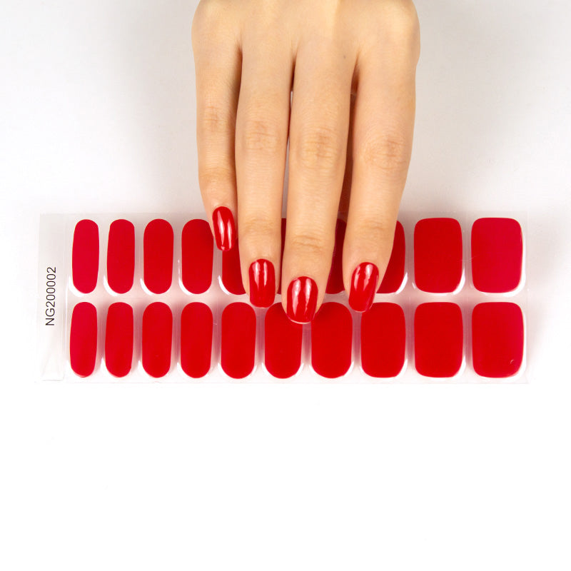 Wholesale Nail Wraps Gel Nail Wraps Solid Color Nails, Solid Cherry Red HUIZI
