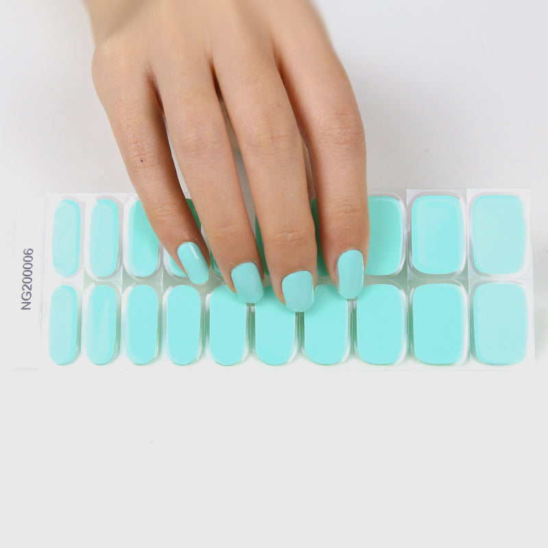 Custom Nail Wraps Gel Nail Wraps Solid Color Nails, Solid, Mint HUIZI