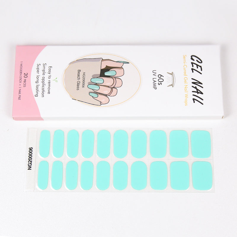Custom Nail Wraps Gel Nail Wraps Solid Color Nails, Solid, Mint HUIZI