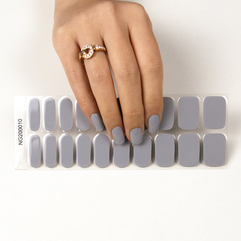 Wholesale Nail Stickers Gel Nail Wraps Solid Color Nails, Solid, Grey HUIZI