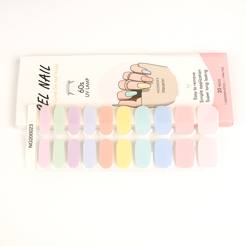 Wholesale Semi Cured Gel Nails Custom Design Nail Wraps, Solid, Candy HUIZI